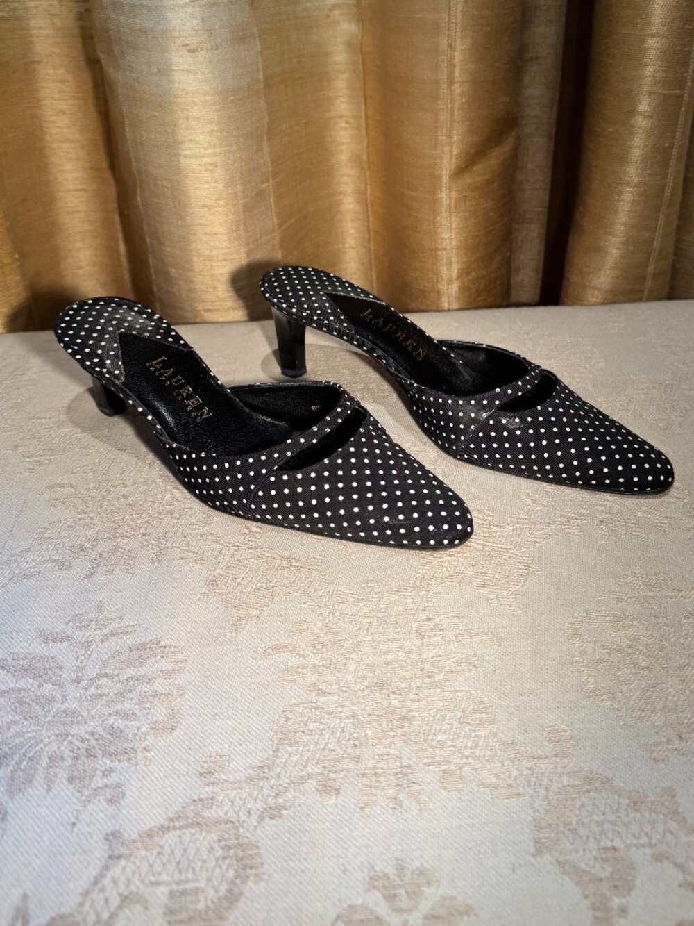 Lauren Ralph Lauren Polka Dot Mule Heels
